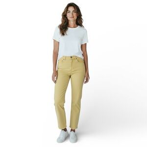 Christopher Blue Melissa High Rise Cropped Yellow Jeans Size 6 Stretch Denim